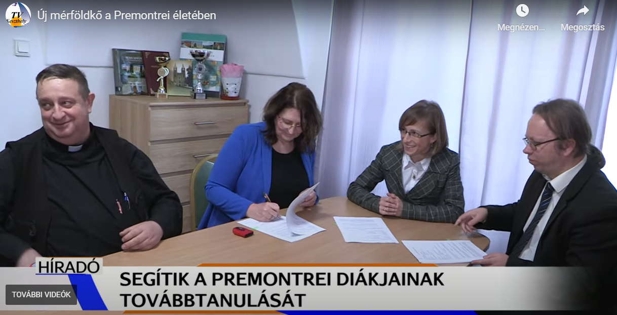 Együttműködési megállapodás a keszthelyi Premontrei Szakgimnázium és Technikummal